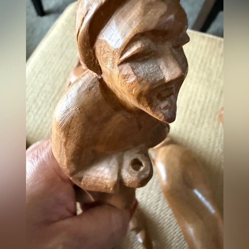 Hand-Carved Wooden Nativity Set – Rustic Figures, READ Description - Picture 4 of 5
